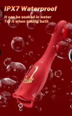 Vibrador Dildo Formato Boca Ponto G Vermelho - Imagem 4