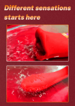 Vibrador Dildo Formato Boca Ponto G Vermelho - Imagem 2