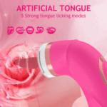 Vibrador Formato Lingua com Sucção Curvado Pink - Imagem 2