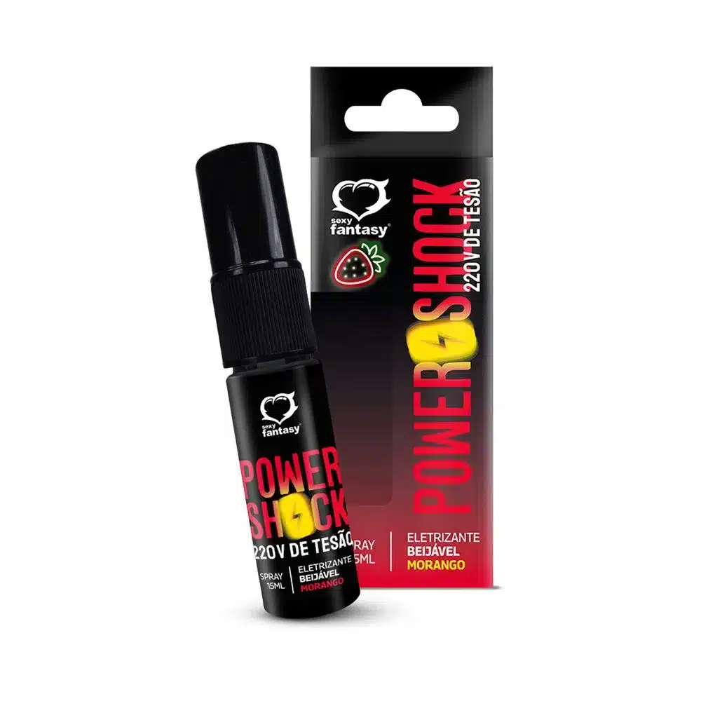 SF6146-Morango_1.webp Power Shock 220v De Tesão Spray Beijável 15ml Sexy Fantasy Sabor Morango - Imagem 1