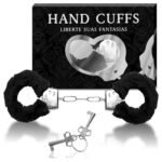 Algema De Metal Com Pelúcia Hand Cuffs Preto