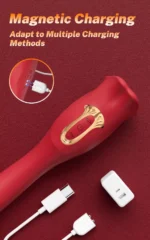 Vibrador Dildo Formato Boca Ponto G Vermelho - Imagem 3