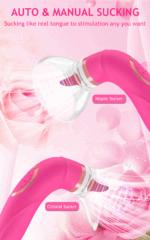 Vibrador Formato Lingua com Sucção Curvado Pink - Imagem 6