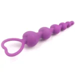Plug Anal Esferas Coração Aveludado Roxo - Imagem 3