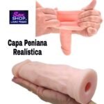 Capa Peniana Realística Em Cyberskin 18x4,5cm Sexy Fantasy