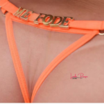 Calcinha de Tule Personalizável Cor Laranja Neon