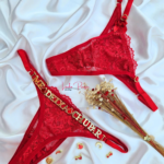 Calcinha de Renda Personalizável Cor Vermelha