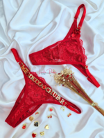 Calcinha de Renda Personalizável Cor Vermelha - Imagem 2