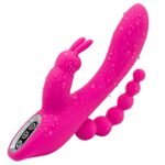 Vibrador Coelho Triplo Prazer Rosa Neon