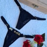 Calcinha de Renda Personalizável Cor Preta