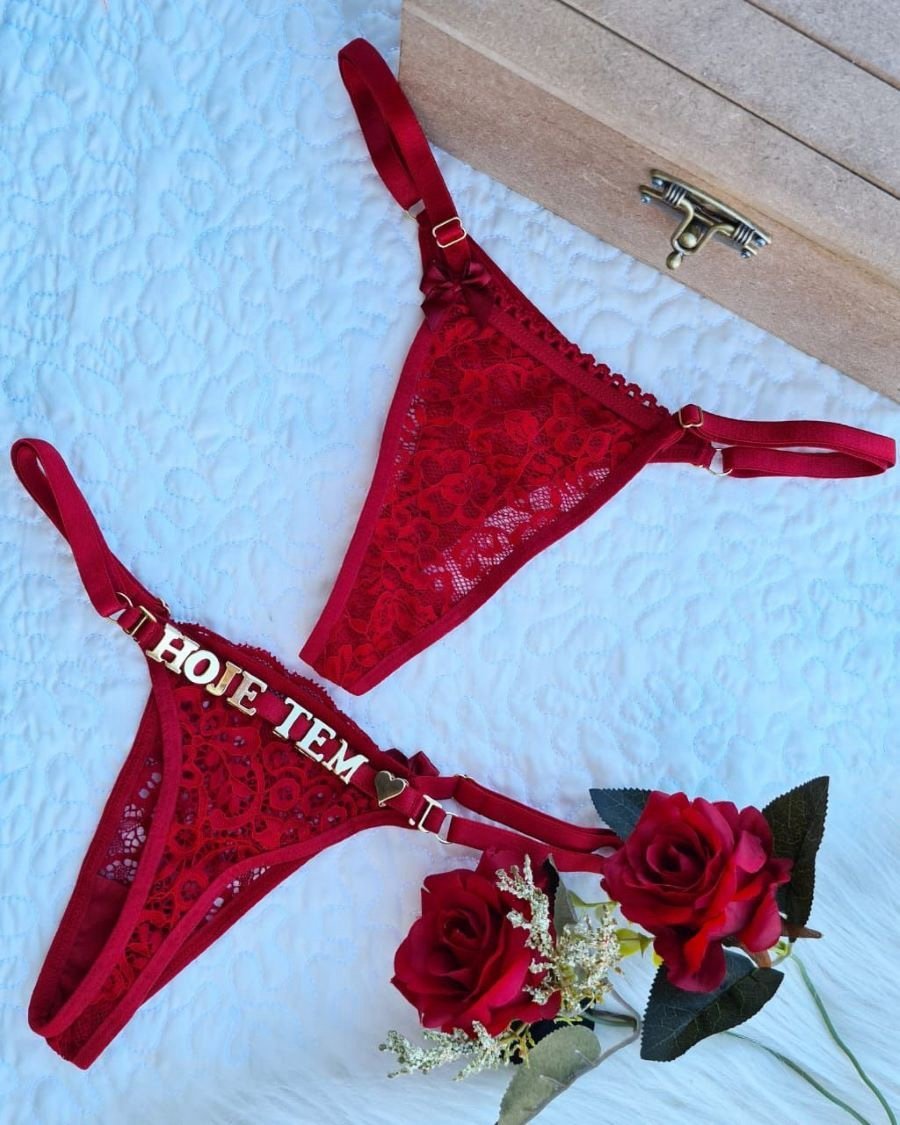 img_7072.jpeg Calcinha de Renda Personalizável Cor Vermelha - Imagem 1