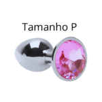 Plug Anal Tamanho P Aço Inoxidável - Pedra Redondo Rosa