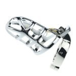 Cinto de castidade vazado com anel para o escroto e cadeado - Vipmix - Imagem 3