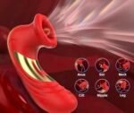 Sugador com Língua Estimuladora cor Vermelho Recarregavél